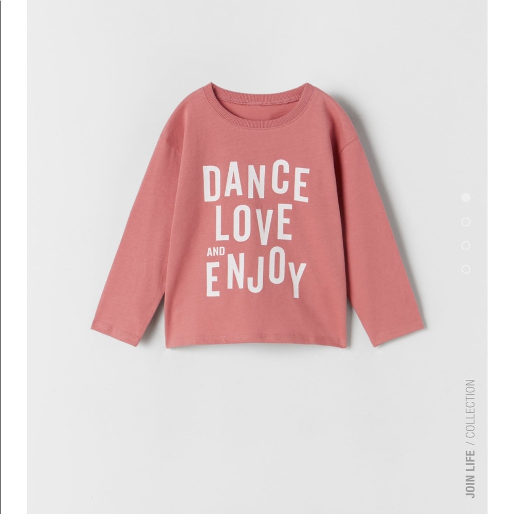 Zara “Dance Love and Enjoy” Long Sleeve Shirt